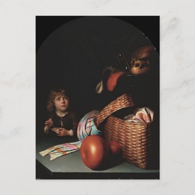Carte Postale Gerrit Dou - Vie morte, Blown bulles de savon (Devant)