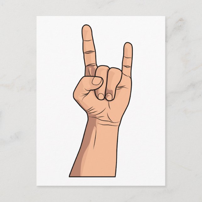 Carte Postale Gesture des signes main Hook'em (Devant)