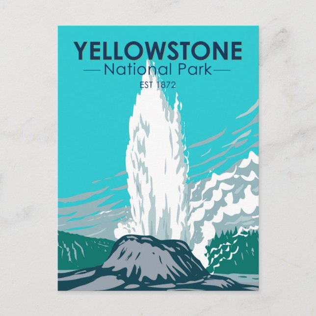 Carte Postale Geyser du château du parc national de Yellowstone  (Devant)