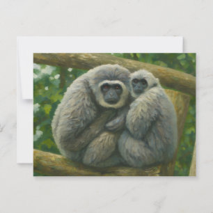 Carte Postale Gibbon Companions - Portrait émotionnel de la faun