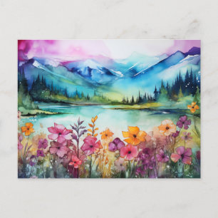 Carte Postale gibier flowerin in a mountain landscape amazing co