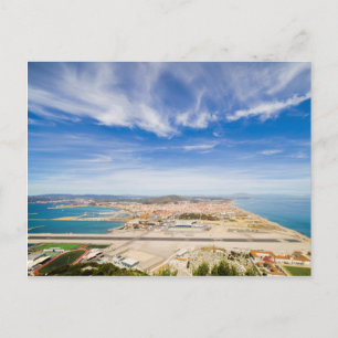 Carte Postale Gibraltar Airport Runway et La Linea en Espagne