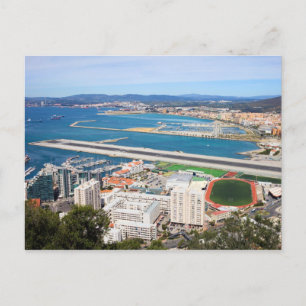 Carte Postale Gibraltar City and Airport Runway