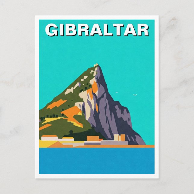 Carte Postale Gibraltar Travel Abstrait Art (Devant)
