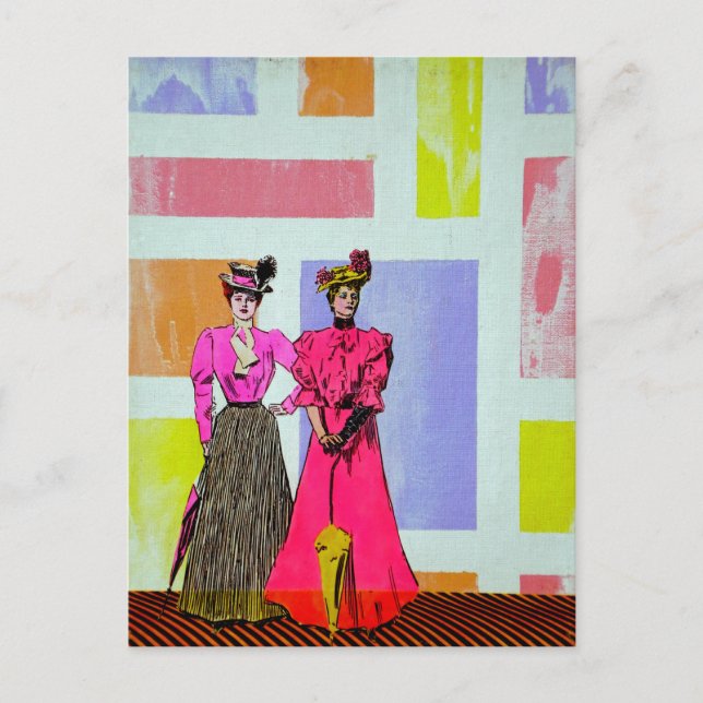 Carte Postale Gibson Girls in a Mondrian Motif (Devant)