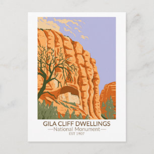 Carte Postale Gila Cliff Logements Monument National Nouveau-Mex