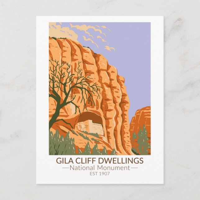 Carte Postale Gila Cliff Logements Monument National Nouveau-Mex (Devant)