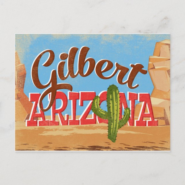 Carte Postale Gilbert Arizona Vintage voyage (Devant)