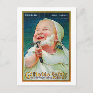 Carte Postale Gillette Safety Razor - Commencer le rasage précoc
