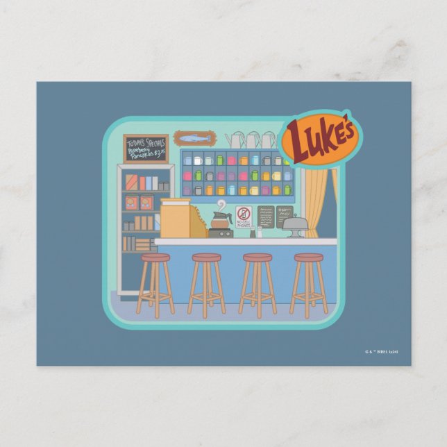 Carte Postale Gilmore Girls | Graphisme du diner de Luke (Devant)