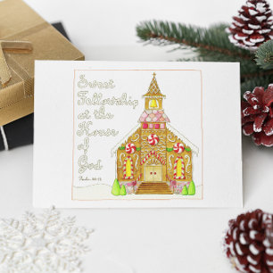 Carte Postale Gingerbread Church Sweet Fellowship Inspirational