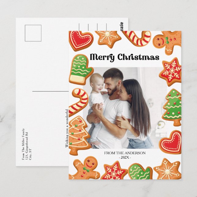 Carte Postale Gingerbread Cookies Photo Noël (Devant / Derrière)
