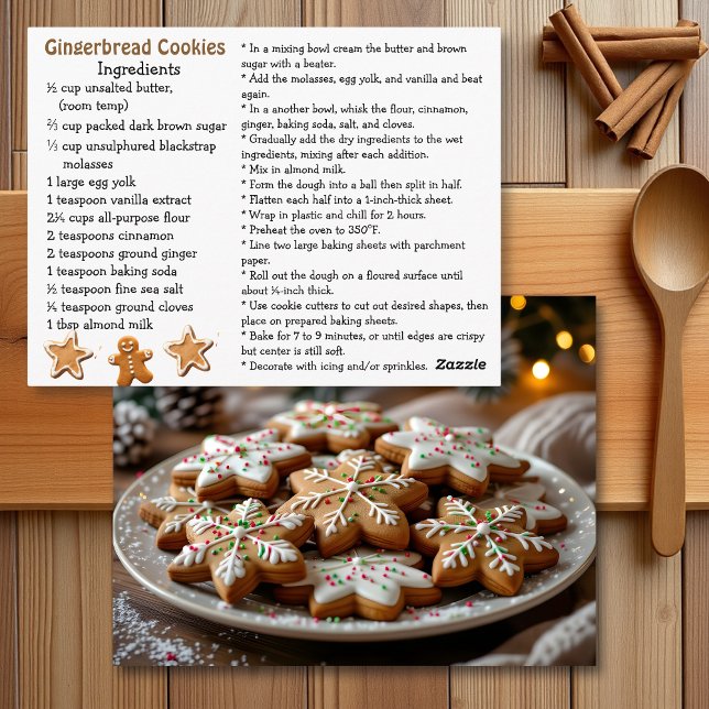 Carte Postale Gingerbread Cookies Recipe Card (Créateur téléchargé)