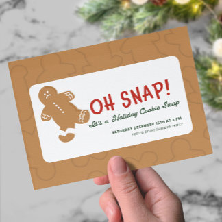 Carte Postale Gingerbread "Oh Snap!" Holiday Cookie Swap