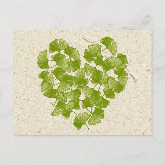 Carte Postale Ginkgo Leaf Heart (Devant)
