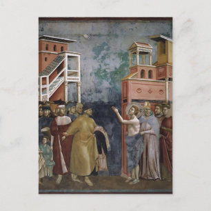 Carte Postale Giotto : St. Francis Renonce à tous les biens mond