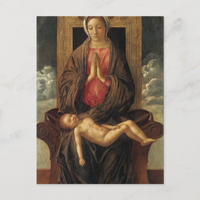 Carte Postale Giovanni Bellini-Madonna qui chérit l'enfant (Devant)