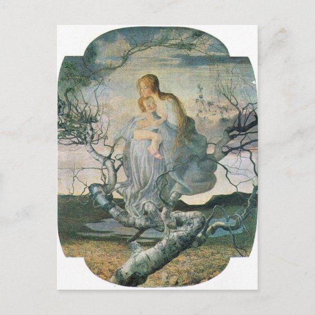 Carte Postale Giovanni Segantini - Ange de vie (Devant)