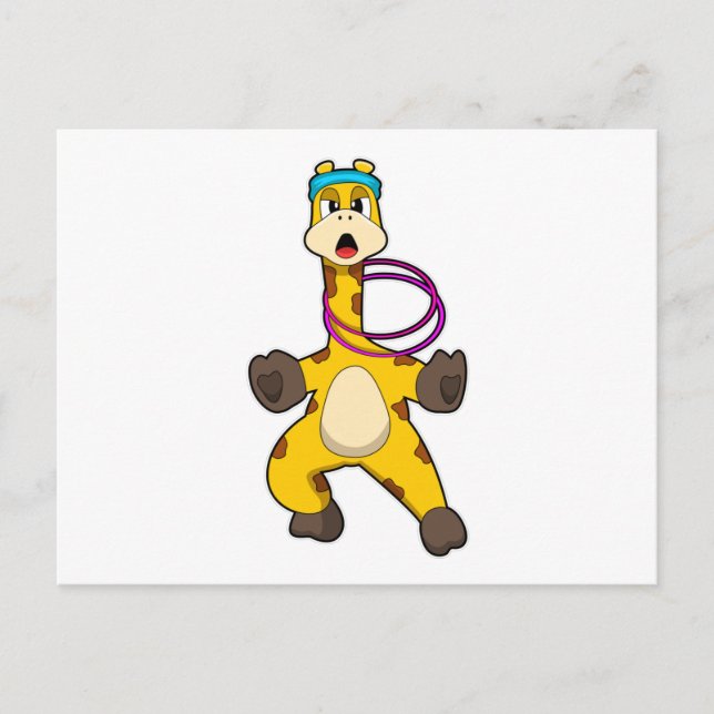 Carte Postale Girafe à la forme avec anneau de swing (Devant)