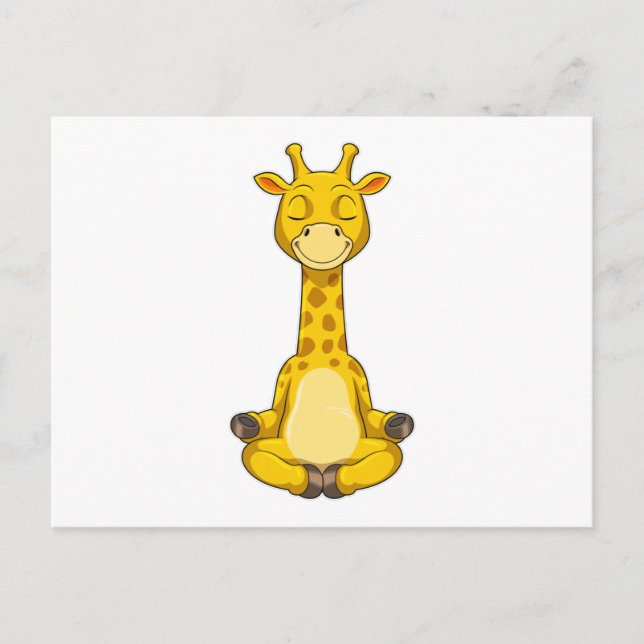 Carte Postale Girafe à la méditation de yoga (Devant)