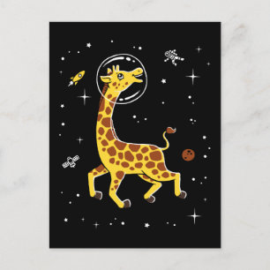Carte Postale Girafe Animaux Dans L'Espace