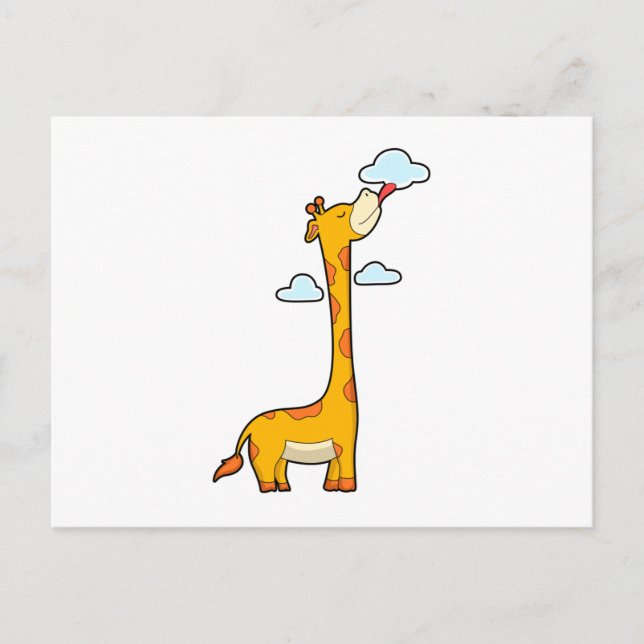 Carte Postale Girafe aux nuages (Devant)