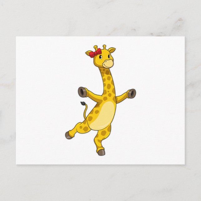 Carte Postale Girafe avec Ruban (Devant)
