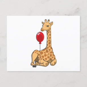 Carte Postale Girafe balloon