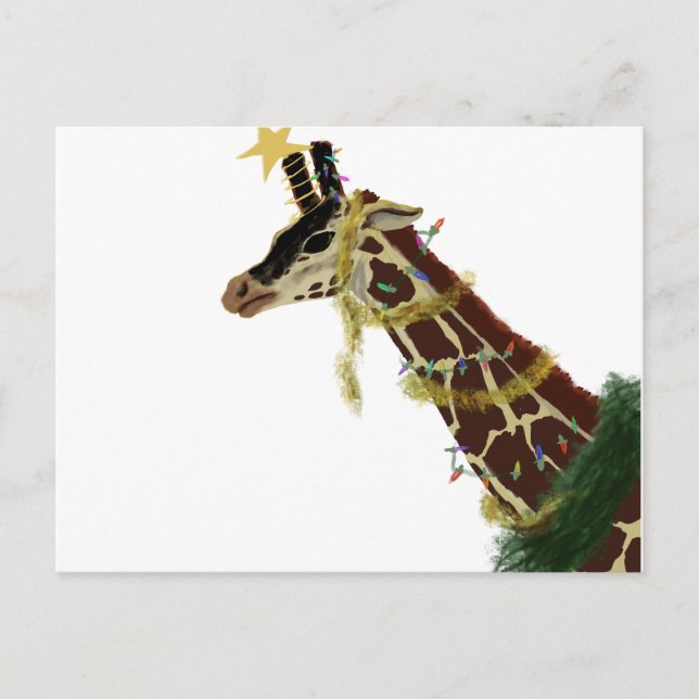 Carte Postale Girafe de Christmas (Devant)