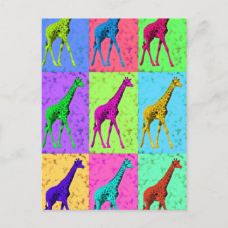 Carte Postale Girafe de marche de Popart d'art de bruit