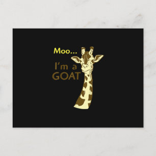Carte Postale Girafe drôle déroutante Meuh je suis une chèvre