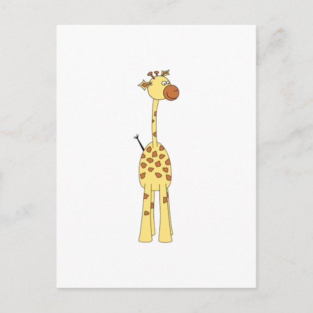 Carte Postale Girafe heureuse. Bande dessinée (Devant)