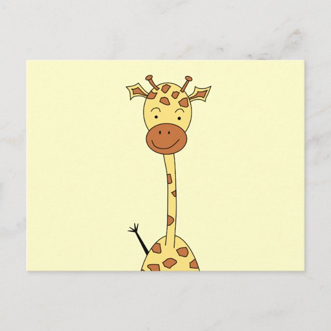 Carte Postale Girafe mignonne grande. Animal de bande dessinée (Devant)