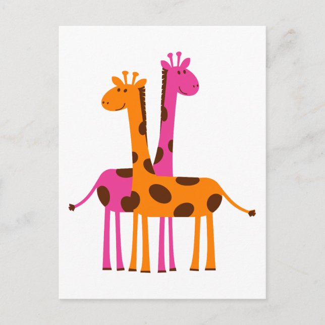 Carte Postale girafes-297326 girafes caricature rose orangé safa (Devant)