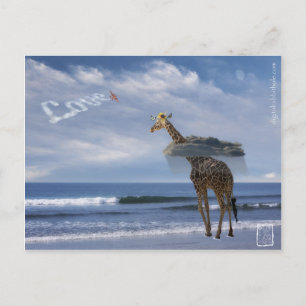 Carte Postale Giraffe à la plage