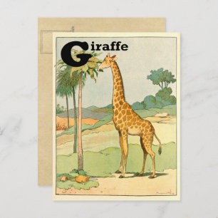 Carte Postale Giraffe Alphabet animal