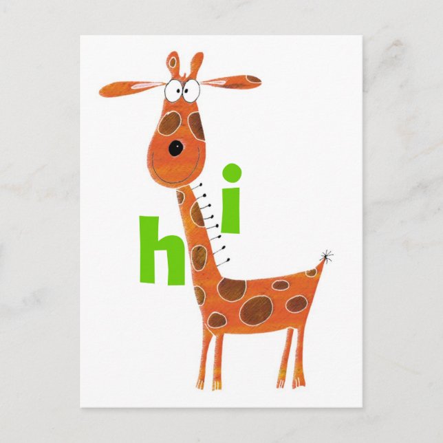 Carte postale Giraffe amusante (Devant)
