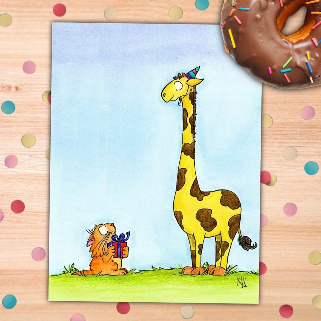 Carte postale GIRAFFE ANNIVERSAIRE par Nicole Jane (Créateur téléchargé)
