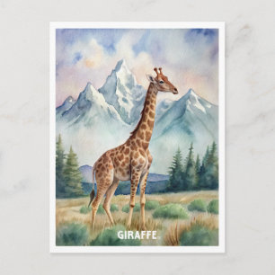 Carte Postale Giraffe aquarelle