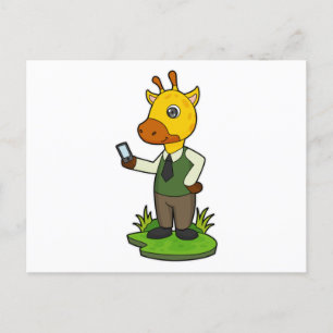 Carte Postale Giraffe avec mobile