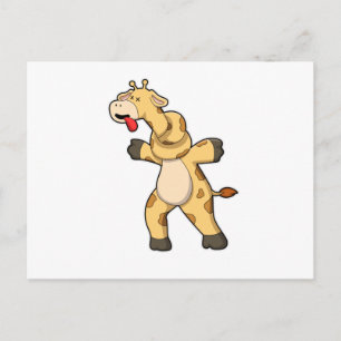 Carte Postale Giraffe avec noeud dans le cou