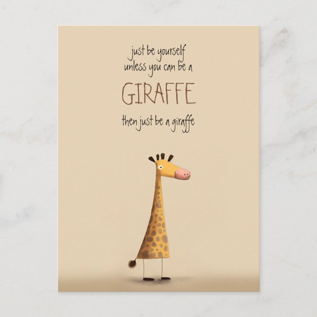 Carte Postale Giraffe - Be yourself (Devant)