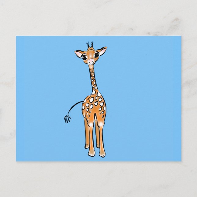Carte Postale Giraffe Bébé mignonne, animaux de safari (Devant)