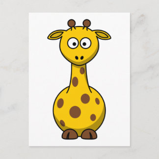 Carte Postale Giraffe Cartoon mignonne