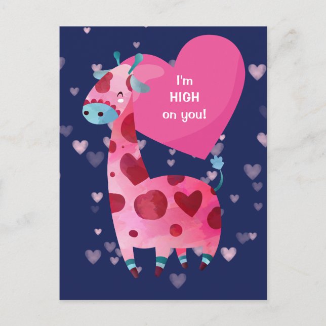 Carte Postale Giraffe chatoyante sur vous Valentine (Devant)
