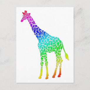 Carte Postale Giraffe colorée