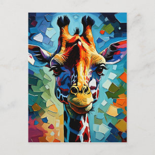 Carte Postale Giraffe colorée 302