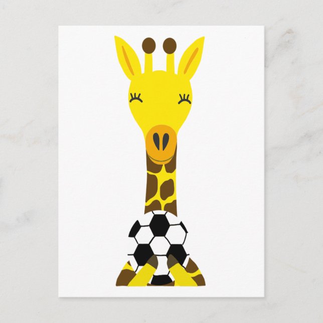 Carte Postale Giraffe cool Jouer au football (Devant)