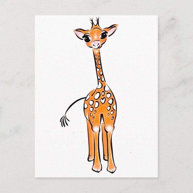 Carte postale Giraffe Cute (Devant)