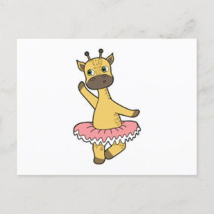 Carte Postale Giraffe en Ballerina au Ballet avec jupe
